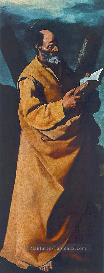 Apôtre St Andrew Baroque Francisco Zurbaron Peintures à l'huile
